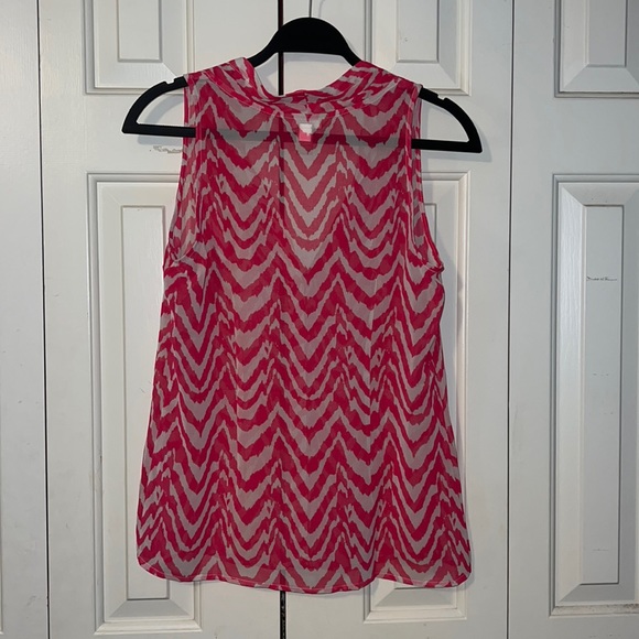 Pink Zebra Pattern Banana Republic Sleeveless Blouse - Picture 3 of 3